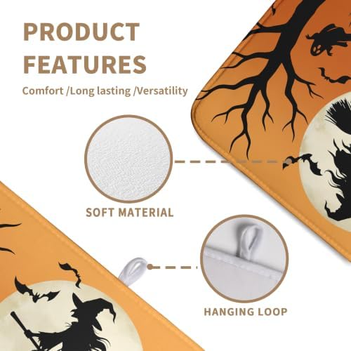 Halloween Dish Drying Mat for Kitchen Counter 18x24 Witch Castle Bats Ghost - Image 3