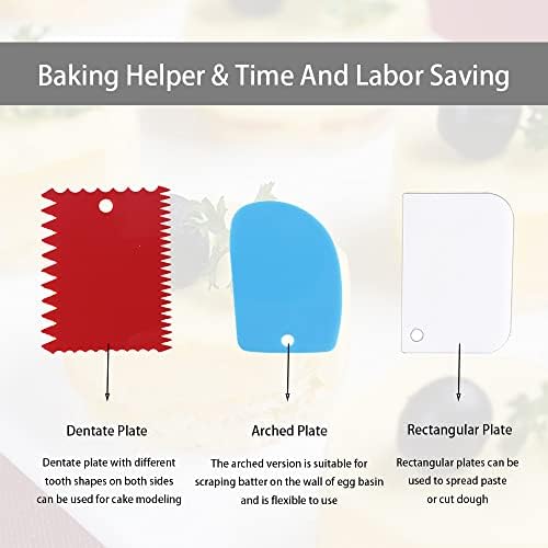 Cake Smoother Scraper Dough Scraper Tools Set, Cake Icing Scraper Smoother - Image 7