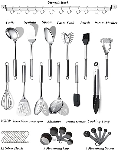 Berglander Kitchen Utensils Set 38 Pieces, Stainless Steel Cooking Utensils Set - Image 2