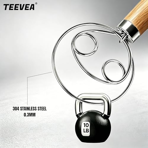 TEEVEA Danish Dough Whisk Stainless Steel Wooden Handle - Image 5