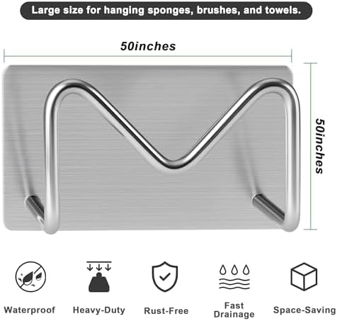 Luckyiren 2-Pack Stainless Steel Sponge Holder, Kitchen Sink Caddy Organizer - Image 3