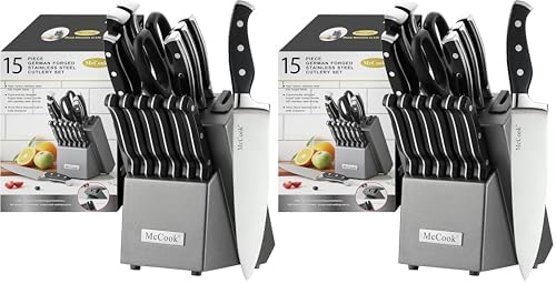 McCook® Knife Sets, German Stainless Steel Kitchen Knife Block Set by McCook