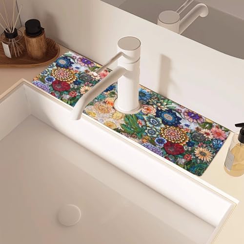 Sinkmat Absorbing Mat, 2 Pack Drying Mat Around Sink Splash Guard Behind Faucet - Image 2