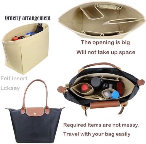 Lckaey Purse Organizer Insert for Le Pliage Handbag tote bag Insert - Image 3