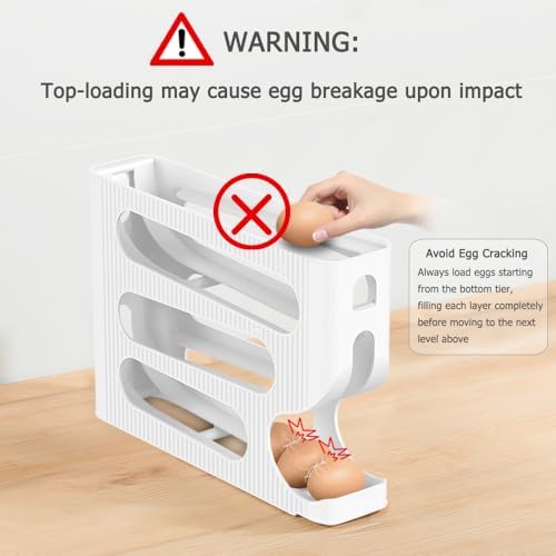 Sotfamily FIFO Egg Holder for Fridge, Egg Organizer fits 28 Large Size Eggs - Image 4