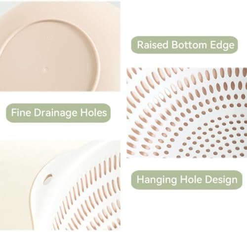 Colander Bowl Set of 2, Nesting Large Capacity Plastic Food Strainer - Image 4