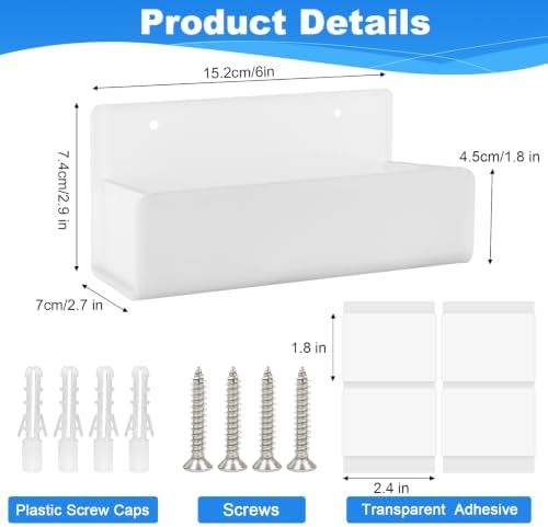 6 Inch Acrylic Spice Rack Wall Mount, 2 Pack - Image 2
