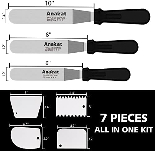 Anaeat Icing Spatula, 3 Pieces Professional Angled Offset Frosting Spatulas - Image 7