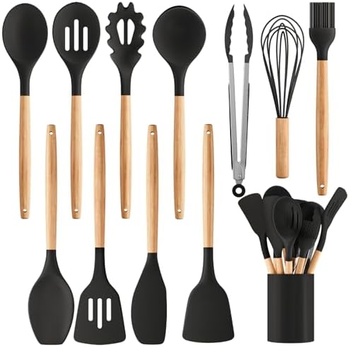 Silicone Cooking Utensil Set, Nonstick 446°F Heat-Resistant Cookware Kitchen by Unknown