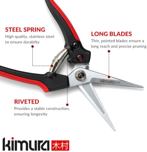 Kimura® 8" Pro Pruning Scissors, Premium Japanese SK5 Hi-Carbon Steel Blades - Image 4