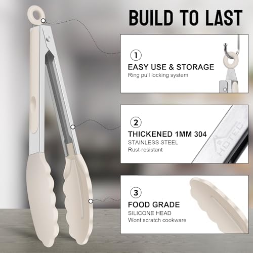 HOTEC Stainless Steel Kitchen Tongs - Image 5