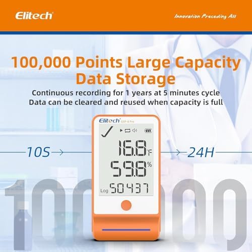 Elitech GSP-6 Dual Probe Bluetooth Temperature Humidity Data Logger - Image 4