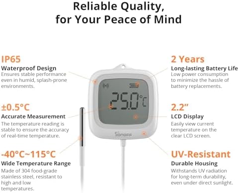 SONOFF SNZB-02LD Zigbee Waterproof Temperature Sensor - Image 4