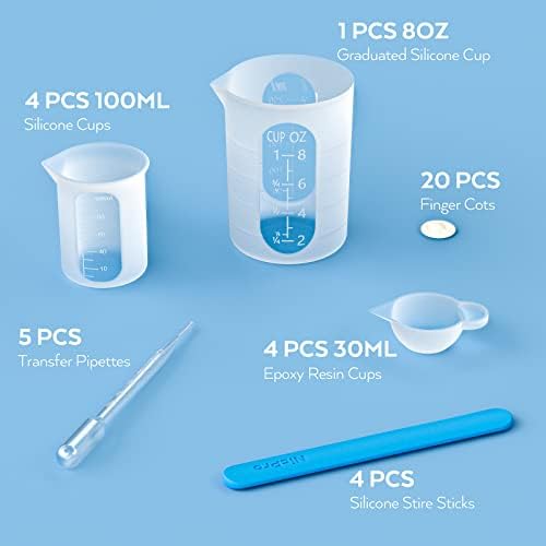 Silicone Resin Measuring Cups Tool Kit- Nicpro 250 & 100 ml Measure Cups - Image 2