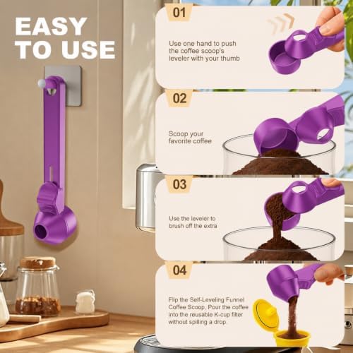 Coffee Scoop with Funnel for Ground Coffee & Protein Powder, 2 Tbsp - Image 5