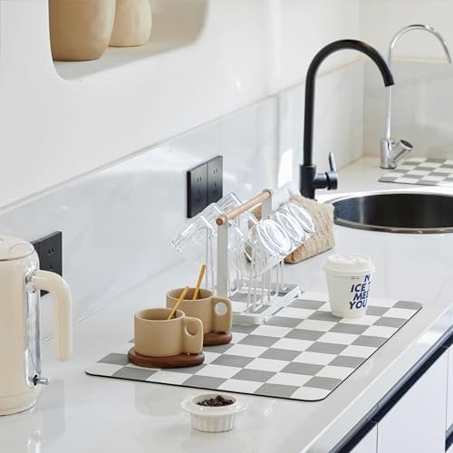 Ohocut Checkered Dish Drying Mat by Ohocut