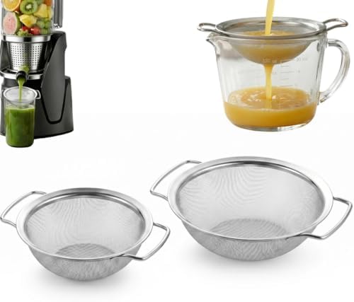 2 Pcs Fine Mesh Juice Strainer for Nama J2, 304 Stainless Steel, 4&5 Inch by Unknown