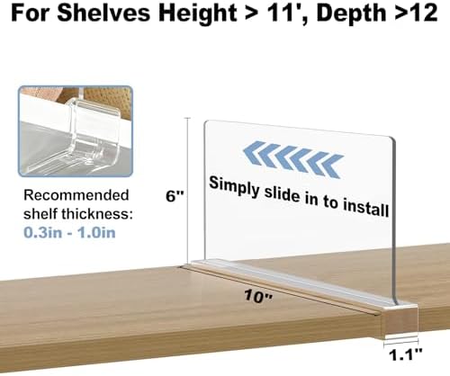 Small Shelf dividers Closet Organizers: 6-inch - Image 2