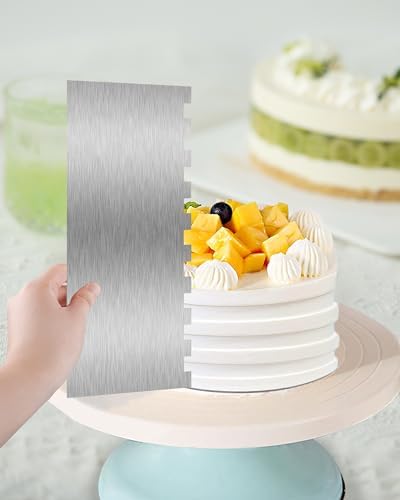 3 Pcs Metal Cake Scraper Smoother Cake Decorating Supplies Kit, 8.6 Inch - Image 6