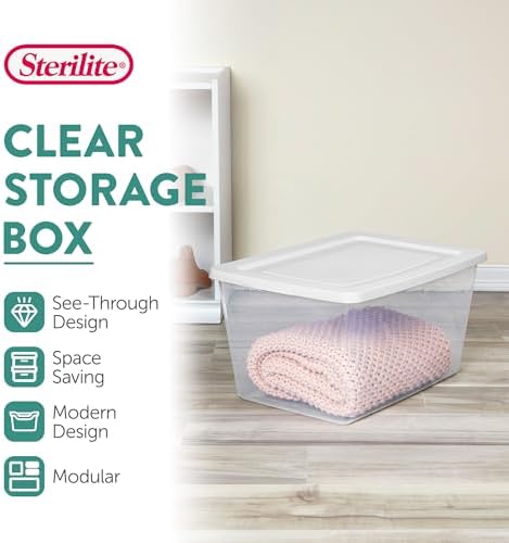 Sterilite Clear Storage Box Stackable Tote, 58 Quart - Image 2