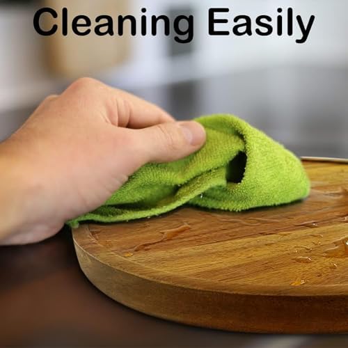 11" Acacia Wood Lazy Susan Organizer Kitchen Turntable - Image 6