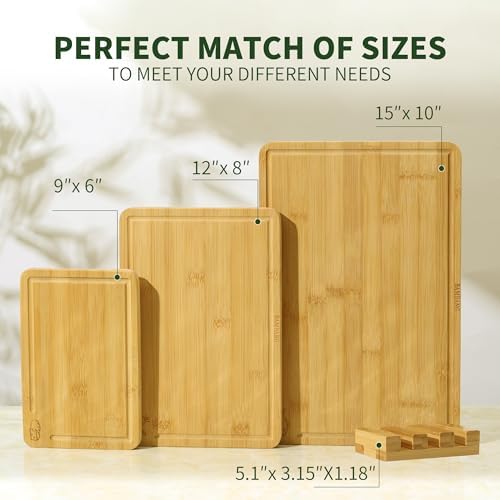 BAMBANG Bamboo Cutting Board Set, 3-Piece Wooden Chopping Boards - Image 5