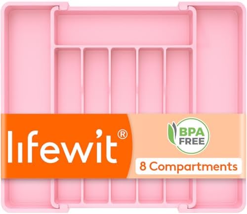Lifewit Expandable Silverware Drawer Organizer, Kitchen Utensil Tray by Lifewit