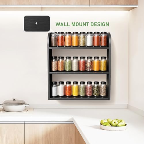 ROMGUAR CRAFT 3 Tier Bamboo Spice Rack, Countertop or Wall Mounting - Image 2