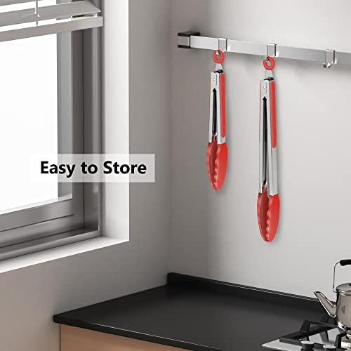2 Pack Silicone Kitchen Tongs, 9 & 12 Inch, Stainless Steel - Image 6