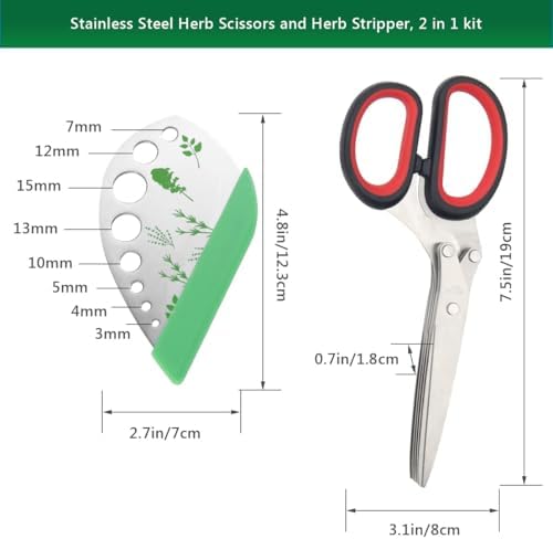Luxiv Herb Scissors And Stripper Set, 5-Blade Stainless Steel Kitchen Tools - Image 3
