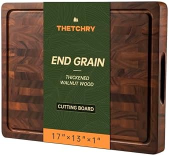 THETCHRY Walnut Cutting Boards for Kitchen, End Grain Wood Cutting Board by Thetchry
