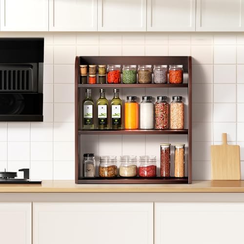ROMGUAR CRAFT 3 Tier Bamboo Spice Rack, Countertop or Wall Mounting - Image 6