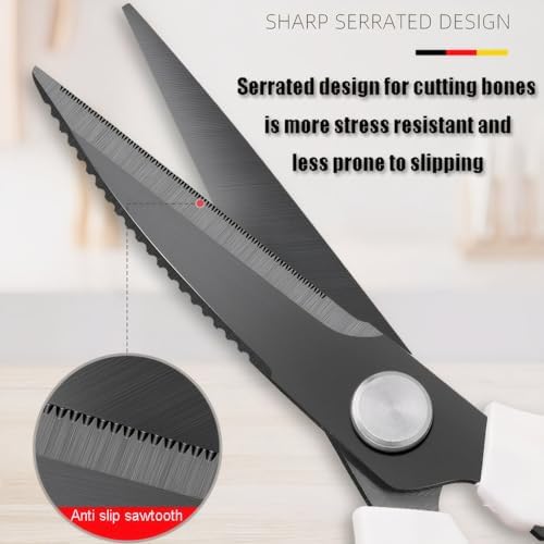 Jasni Transparent Handle Stainless Steel Sharp Powerful Kitchen Scissors - Image 5