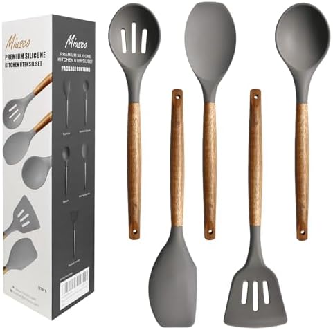 Kitchen Utensils Set, Silicone Cooking Utensils Set, Non-Stick Silicone Spatula by Miusco%E2%80%94YourClarityYourTaste