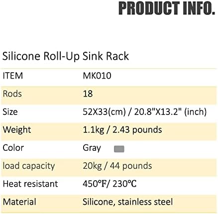 Mistifi Roll Up Dish Drying Rack, Silicone-Coated Steel, 20.8x13.2in - Image 7