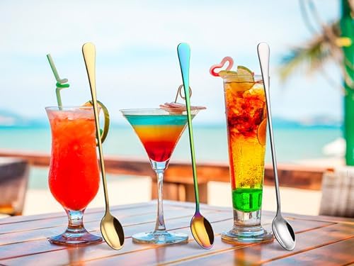 Long Handle Iced Tea Spoons, Tall Coffee & Latte Stirrers, Dessert Spoon Set - Image 6
