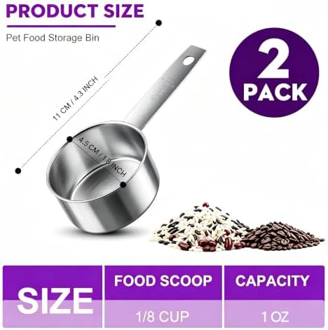 2Pcs Stainless Steel Measuring Cup 1/8Cup Metal Cup - Image 2
