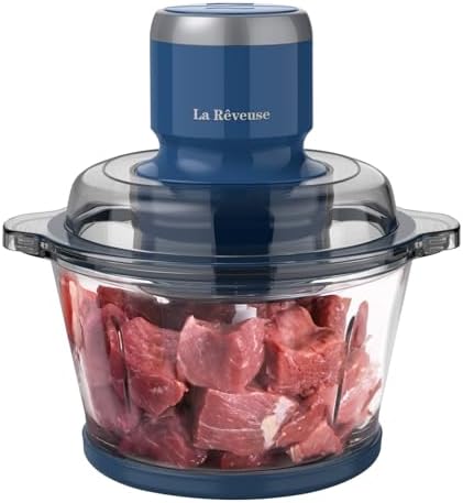 La Reveuse Electric Food Processor, 7-Cup Food Chopper Glass Bowl by LaReveuse