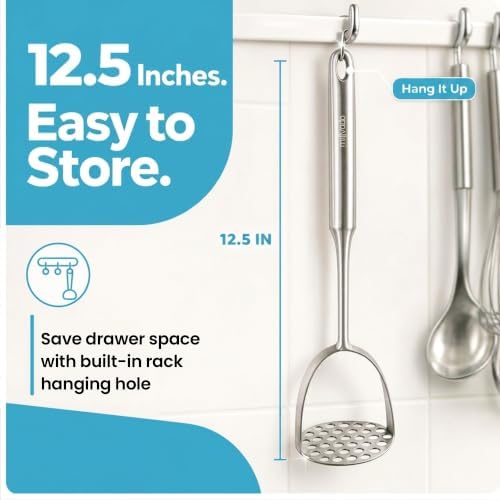 Millvado Potato Masher Stainless Steel, Best Mashed Potatoes Masher Kitchen Tool - Image 3