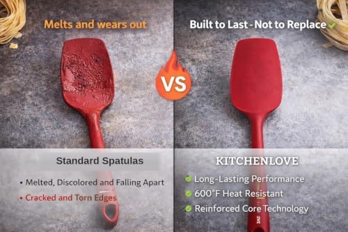 KITCHENLOVE Premium 600°F Heat Resistant 5 Piece Silicone Spatula Set - Image 2