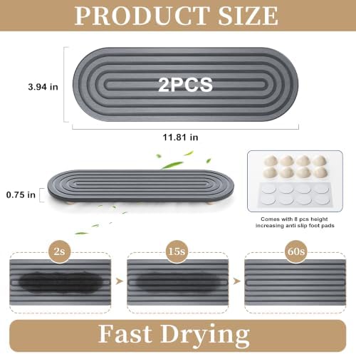 2-Pack Water Absorbing Stone Sink Caddy & Coaster - Image 2