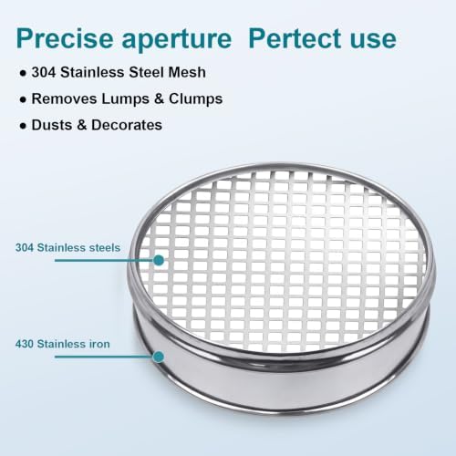7.9" 304 Stainless Steel Lab Sieve, 3 Mesh Screen Sifter - Image 6
