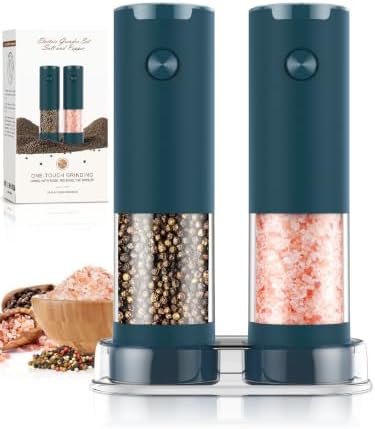 Electric Salt and Pepper Grinder Set Automatic Battery Pepper Mill Shakers by ioion