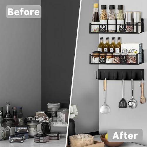 Magnetic Spice Rack for Refrigerator, Space Saving Kitchen Organizer Shelf - Image 5