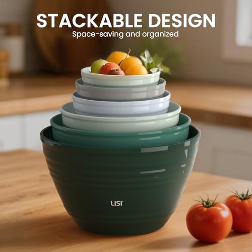 LISI 12-Piece Mixing Bowls Set, 6 Bowls - Image 2