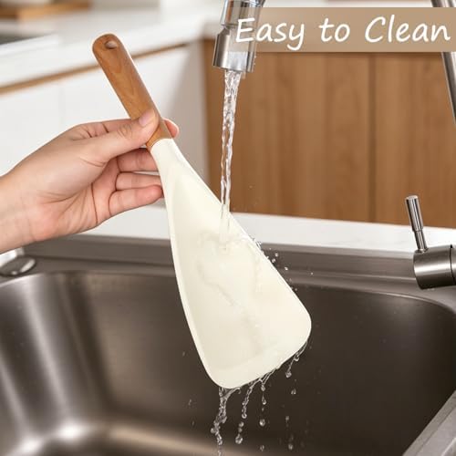 Cooking Spoon for Nonstick Cookwares, Wood Handle Spoon for Stirring - Image 5