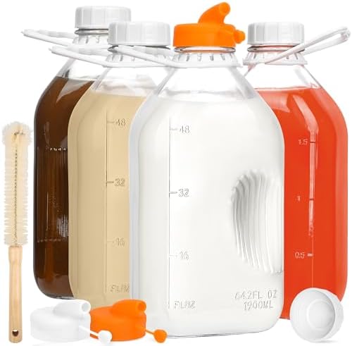 KMIGRUAN 64oz Glass Milk Bottle by KMIGRUAN