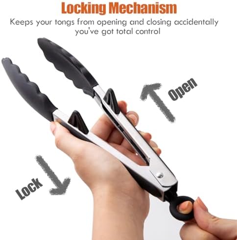 9" Kitchen Tongs for cooking - Image 3