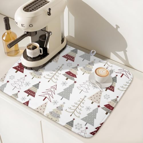 Christmas Tree Dish Drying Mat for Kitchen Counter Christmas Pine Tree Dish - Image 7