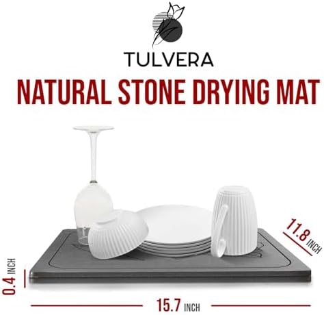 Stone Dish Drying Mat for Kitchen Counter – Diatomaceous Earth Drying Mat | - Image 4